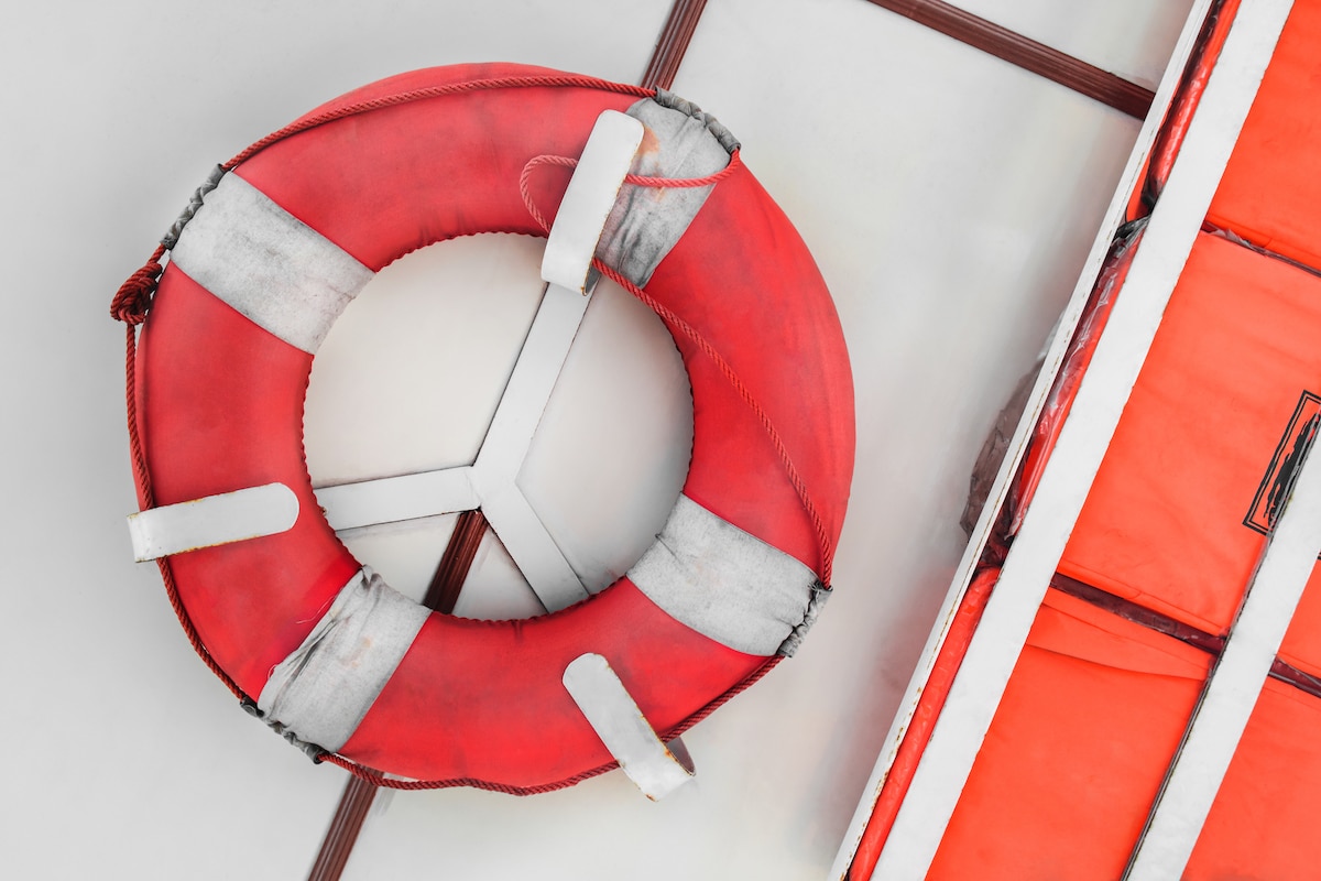 Safety torus and kick board for saving life on ferryboat