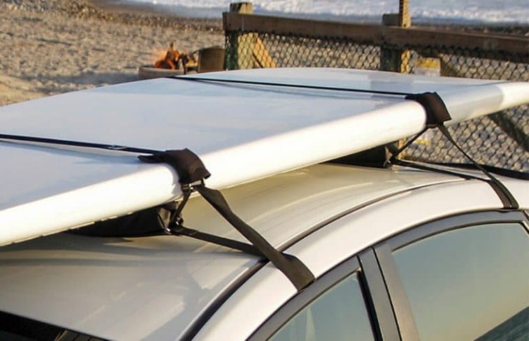 Paddleboard on top of car