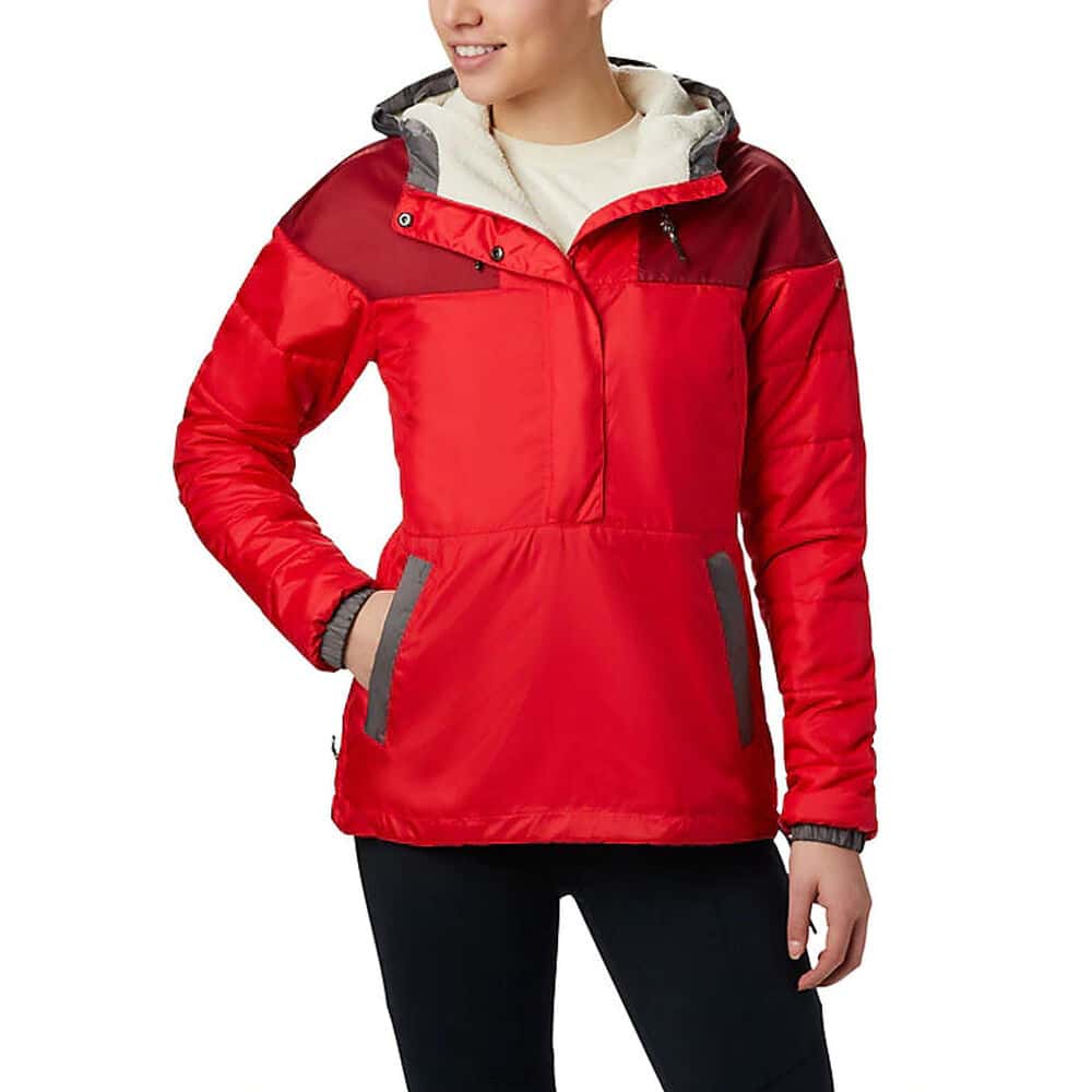 Red women's Columbia Lodge pullover jacket