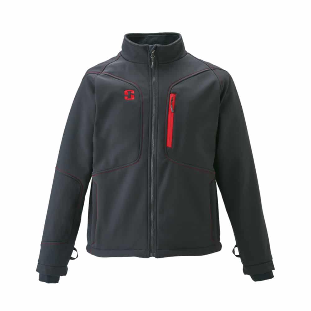 Black and red Striker Ice Men's Climate G2 Softshell Jacket