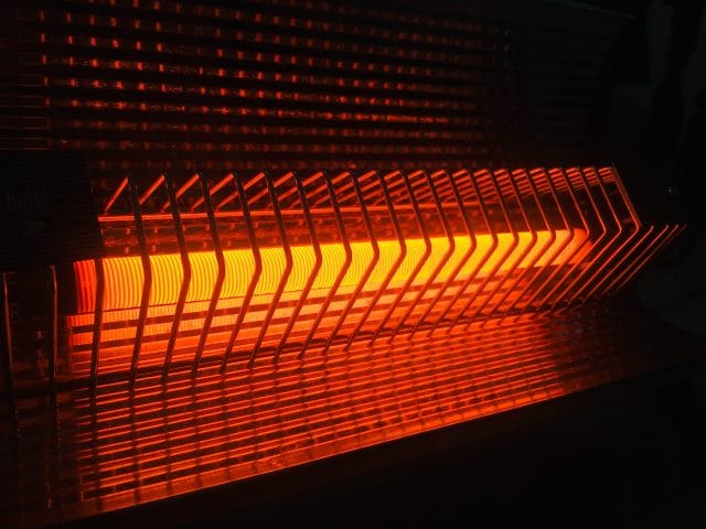 Red heater in the dark