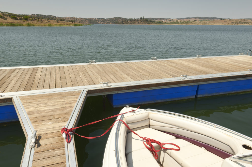 Floating Dock with Boat