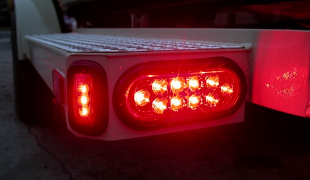LED taillight on boat trailer