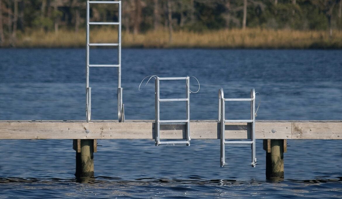 Set of three dock ladders