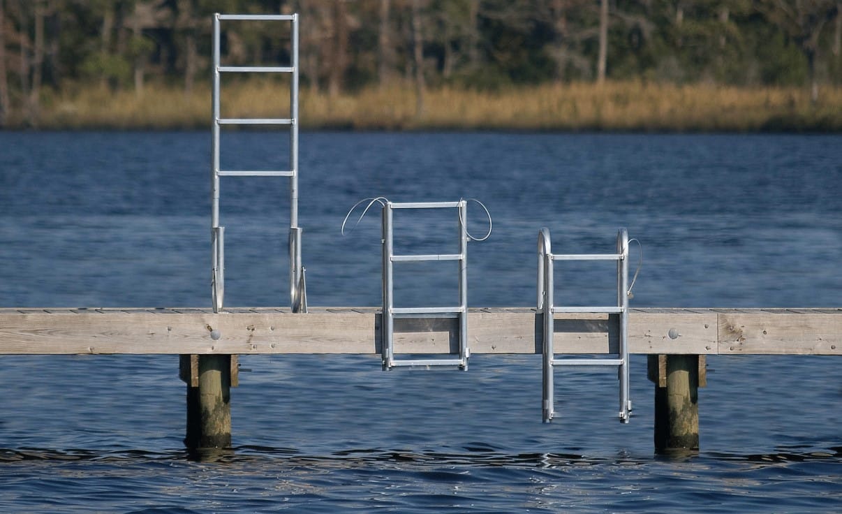 Set of three dock ladders