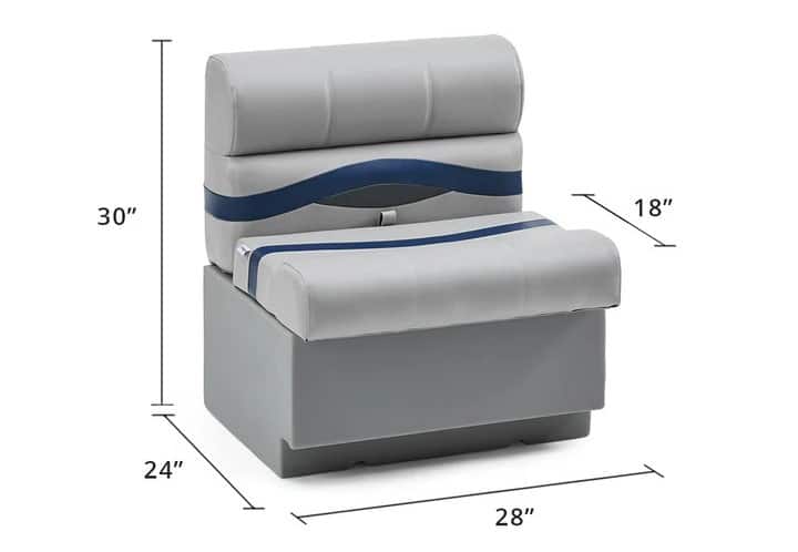 Measuring pontoon bench seat